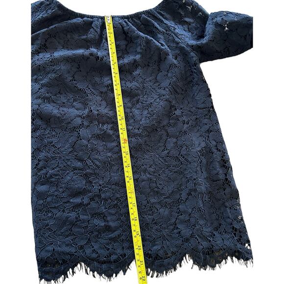 NWT Chaser Womens Black‎ Floral Lace Off Shoulder Bell Sleeve Top Size Medium - Picture 10 of 14